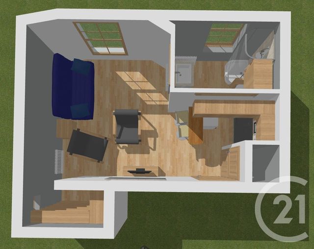 Appartement F1 à vendre - 1 pièce - 24.17 m2 - BAGNEUX - 92 - ILE-DE-FRANCE - Century 21 Côté Ecrivains